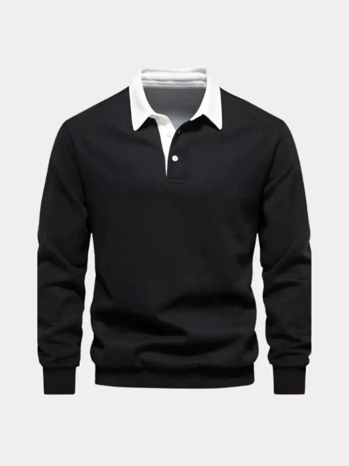 William | Navy Long-Sleeve Polo