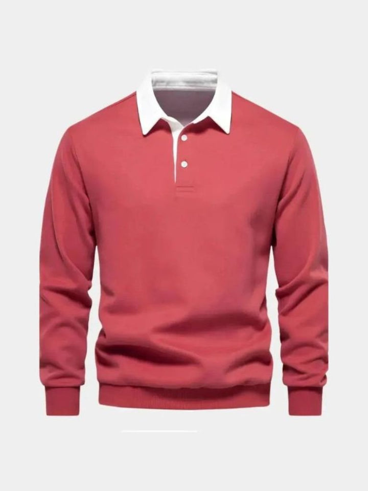 William | Navy Long-Sleeve Polo