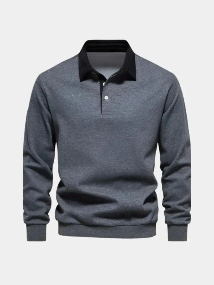 William | Navy Long-Sleeve Polo