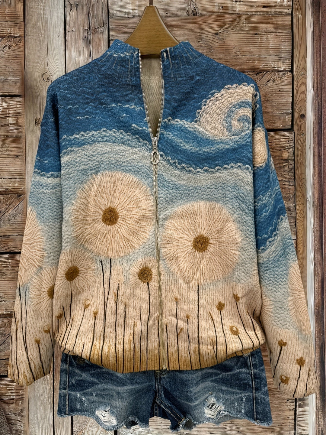 Quinn - Dandelion Quilted Zip-Up Cardigan