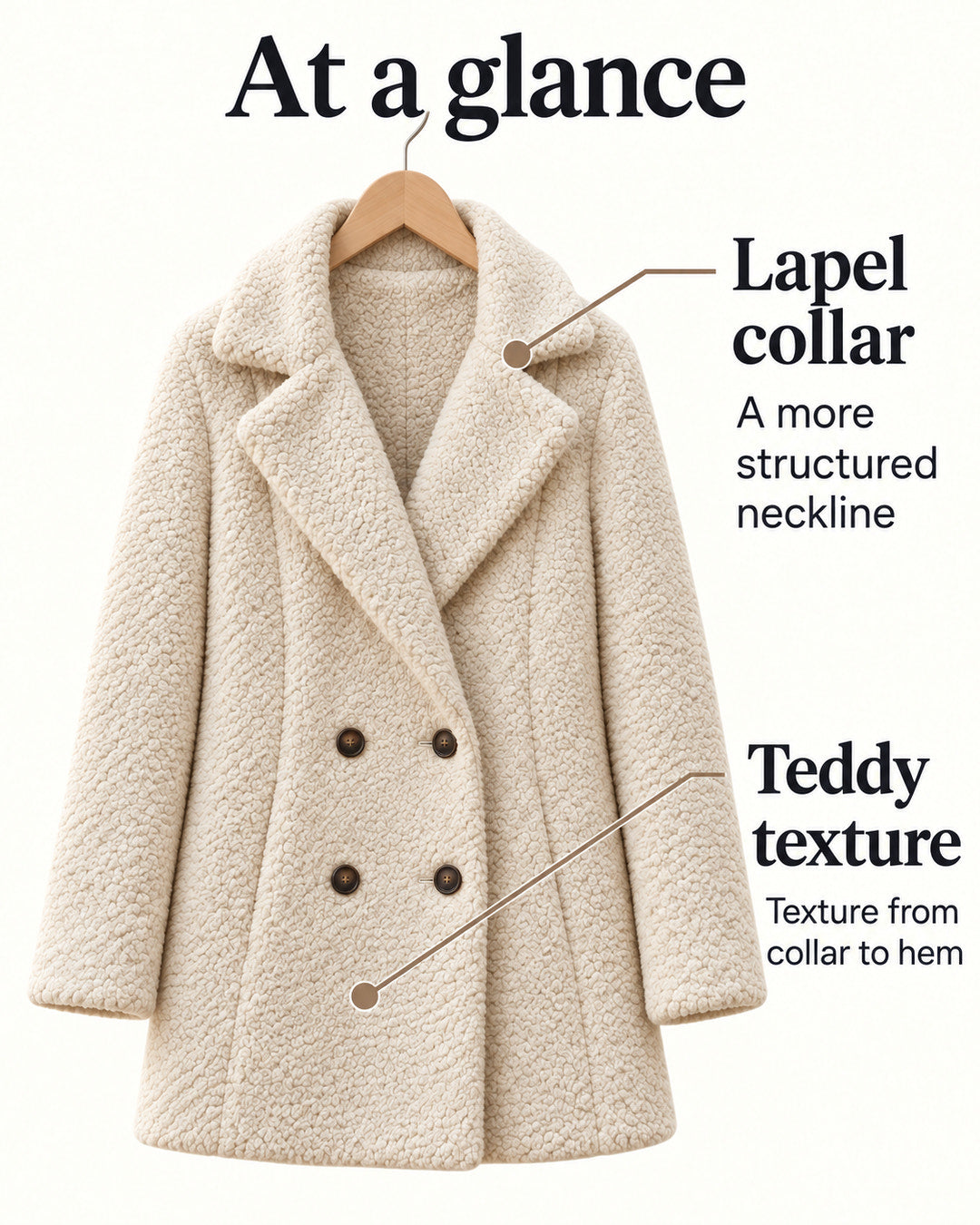Ada | Cream Teddy Coat