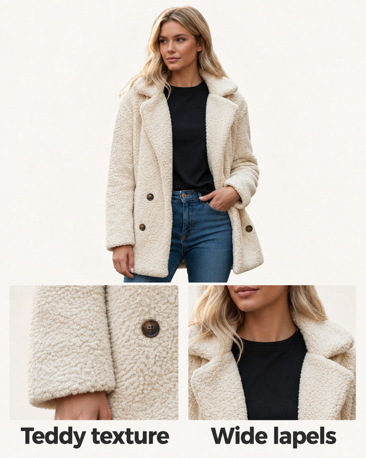 Ada | Cream Teddy Coat