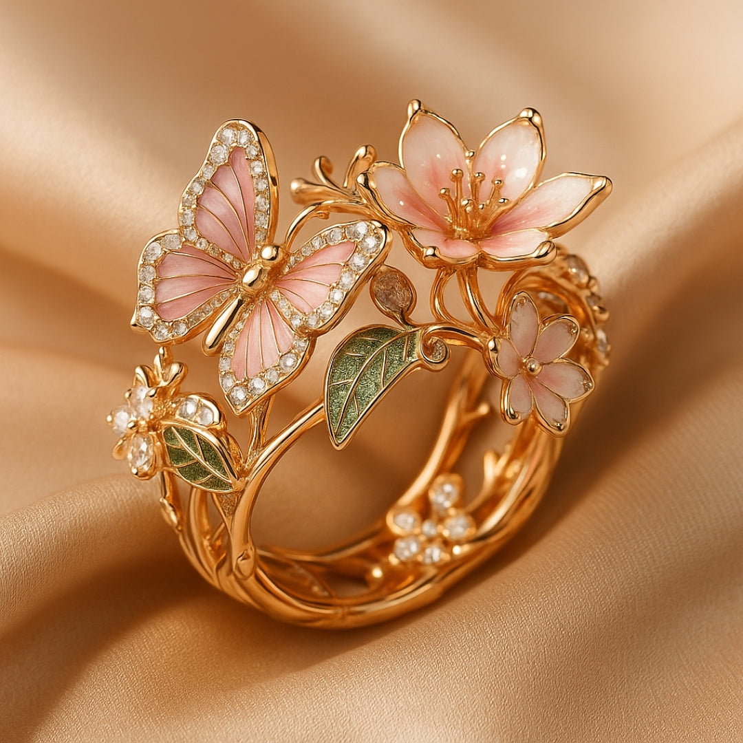Natural Light Zirconia Butterfly Ring