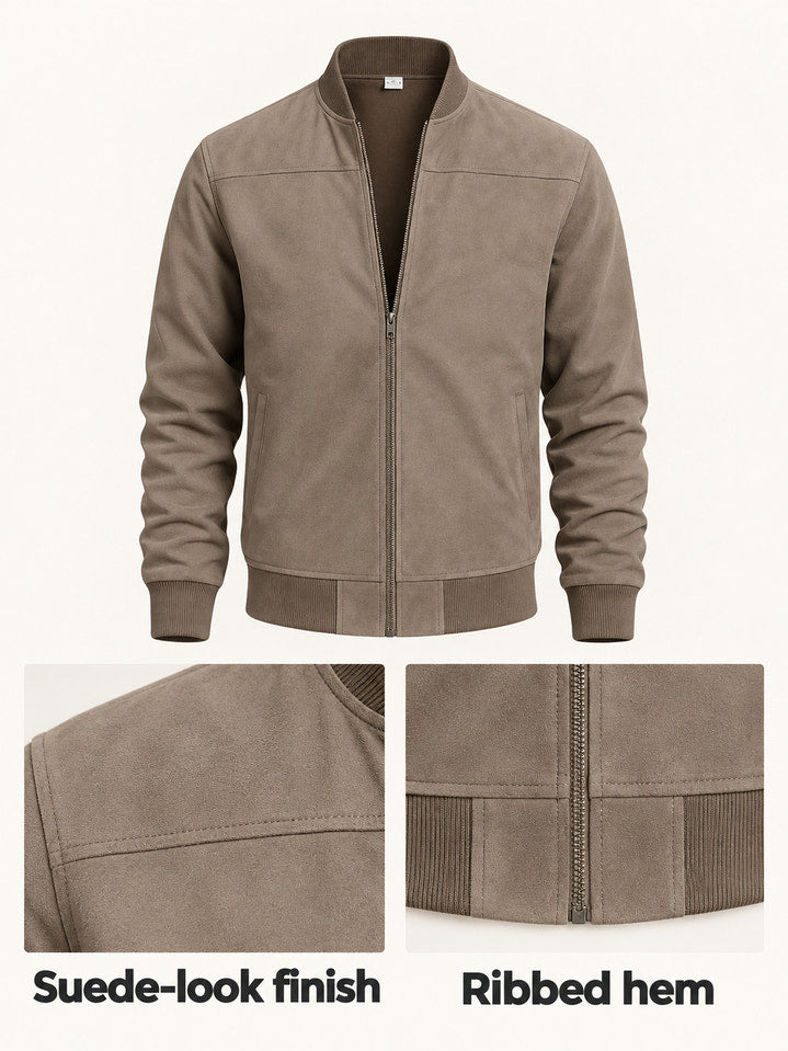 Ashley | Taupe Bomber Jacket