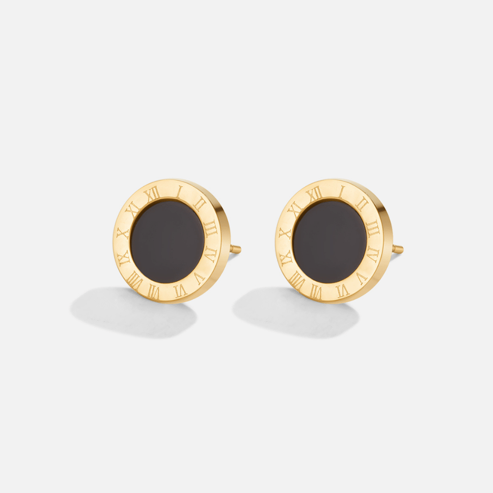 Lucie – Circular Earrings Featuring a Black Center
