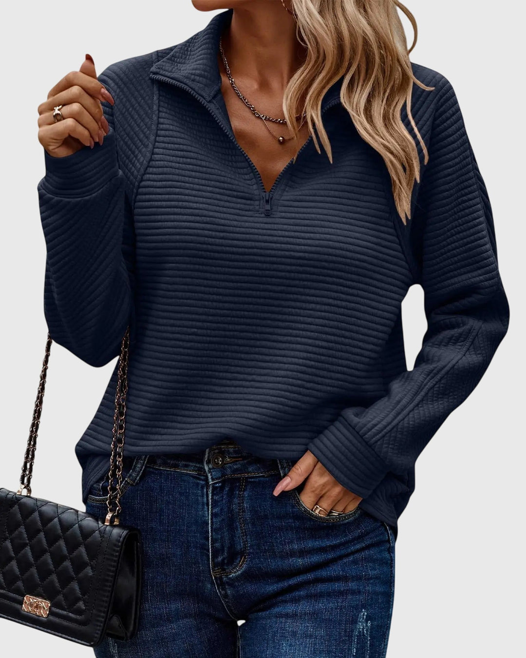 Nora | Chic Half-Zip Jumper