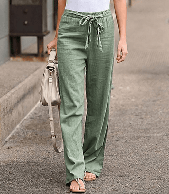 Joleen - Women's Casual Trousers with Drawstring and Elastic Waistband