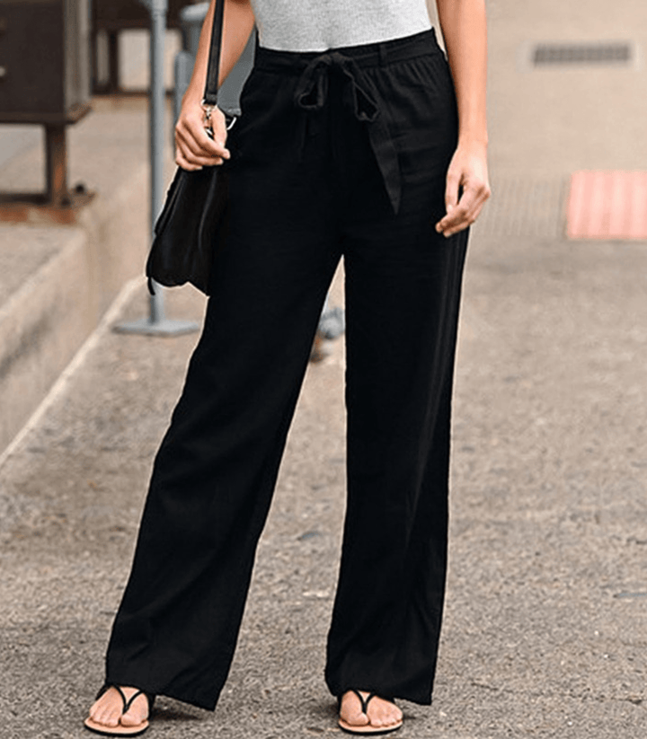Joleen - Women's Casual Trousers with Drawstring and Elastic Waistband