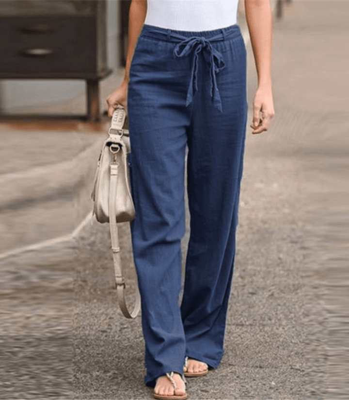 Joleen - Women's Casual Trousers with Drawstring and Elastic Waistband