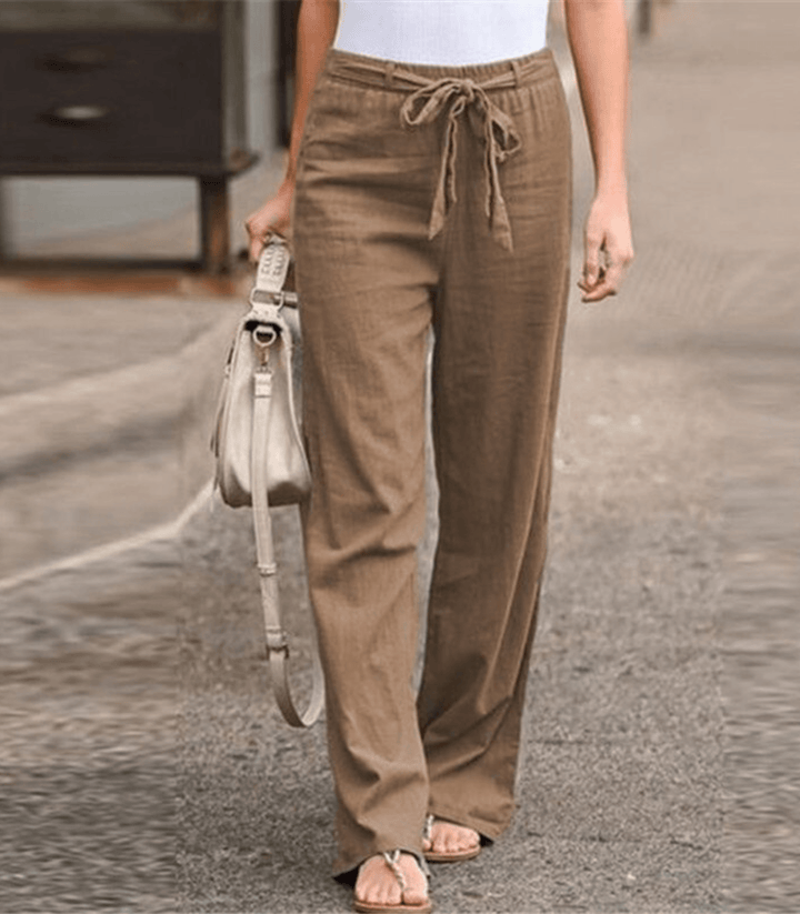 Joleen - Women's Casual Trousers with Drawstring and Elastic Waistband