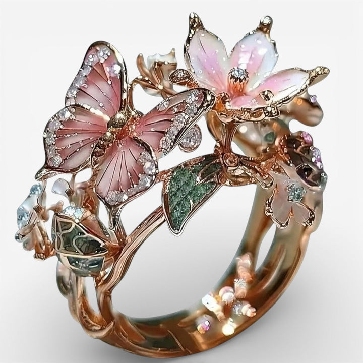 Natural Light Zirconia Butterfly Ring