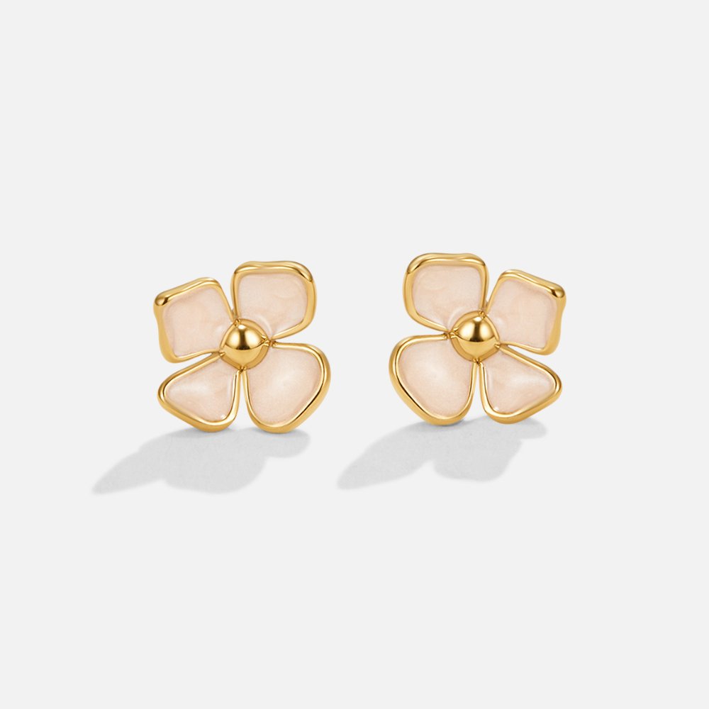 Élise – Floral Pattern Round Earrings