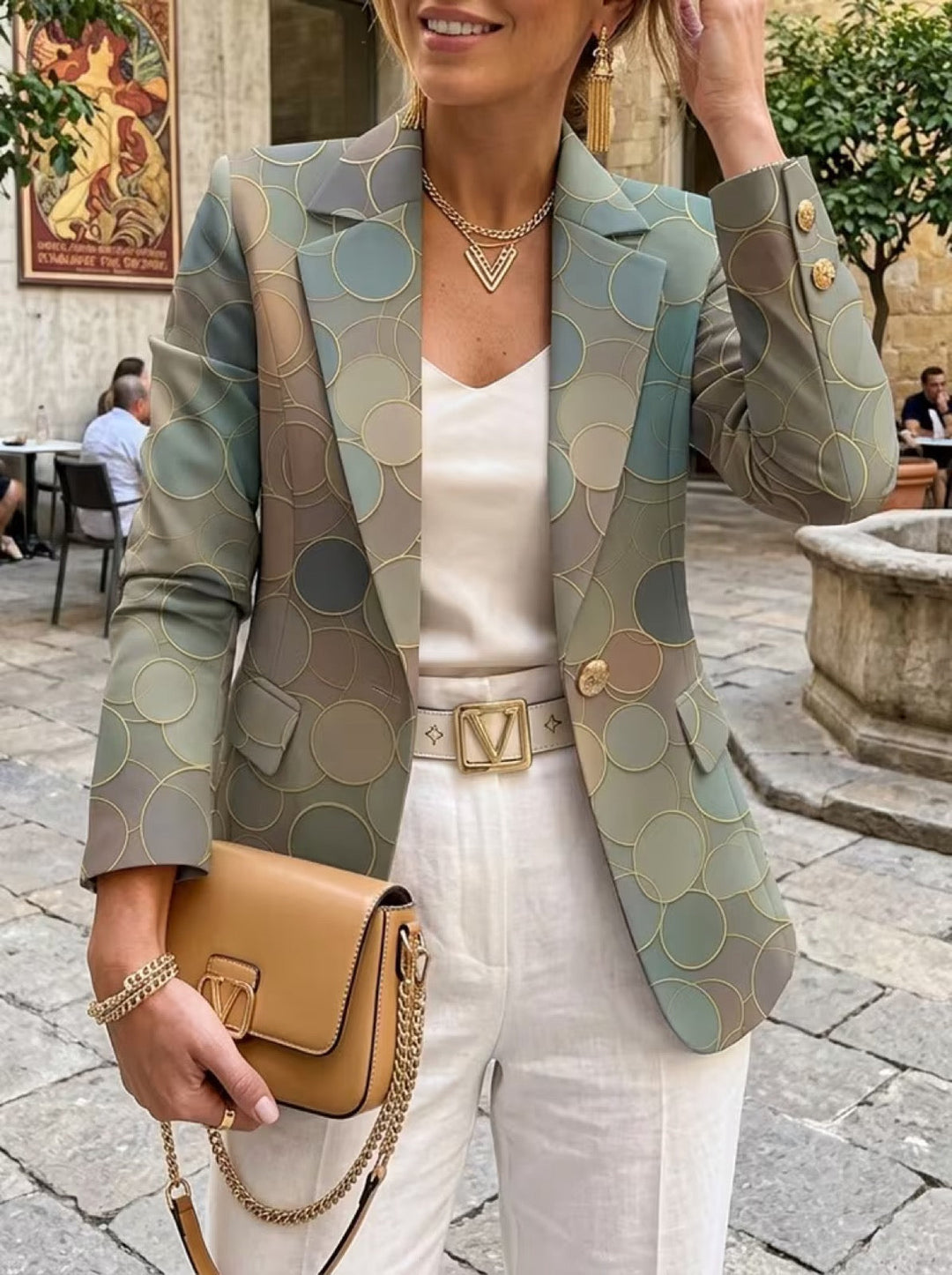 Capucine Dot Mosaic Blazer