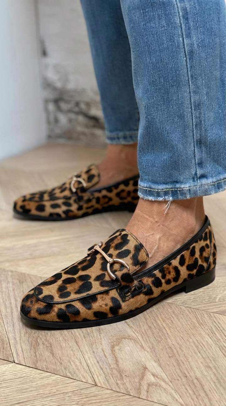 Adrianna | Bold Leopard-Print Loafers