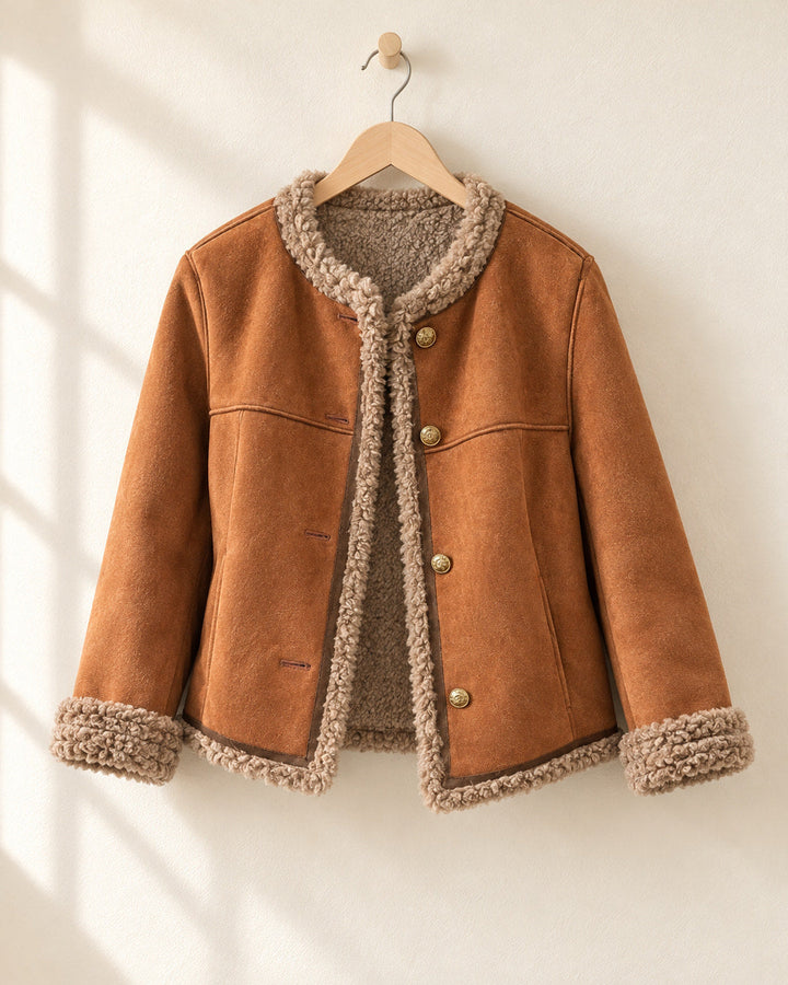 Eleanor | Tan Shearling-Look Jacket