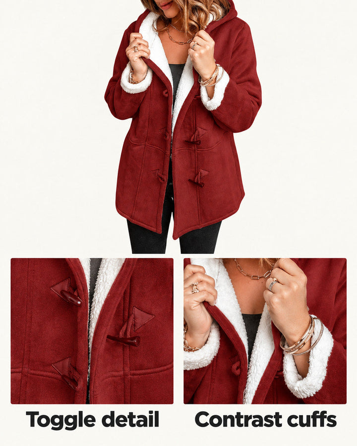 Ella | Red Shearling-Look Coat