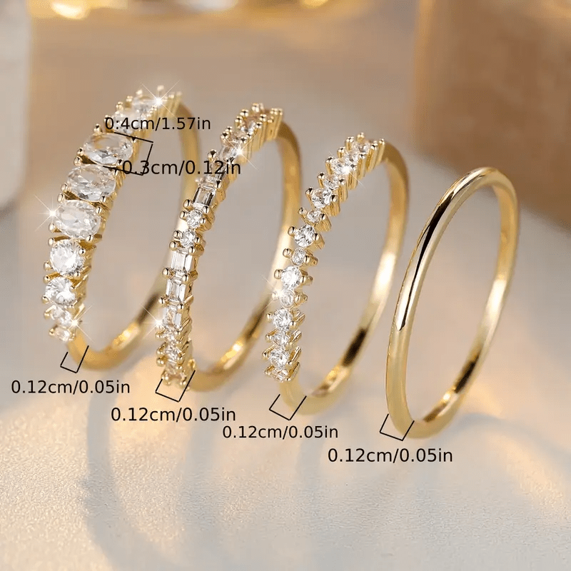 14k Gold Zirconia Stacking Sleeves