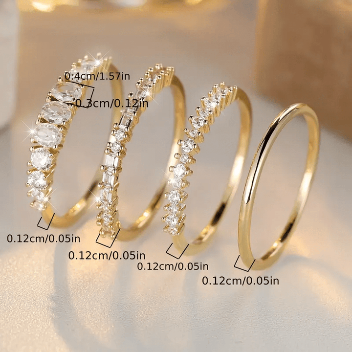14k Gold Zirconia Stacking Sleeves