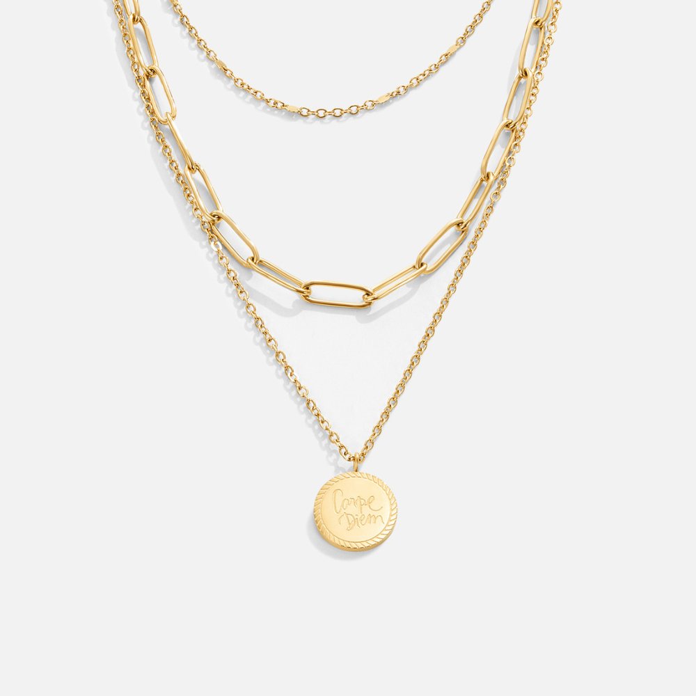 Léa – Elegant Multi-Strand Gold Necklace with Chic Design