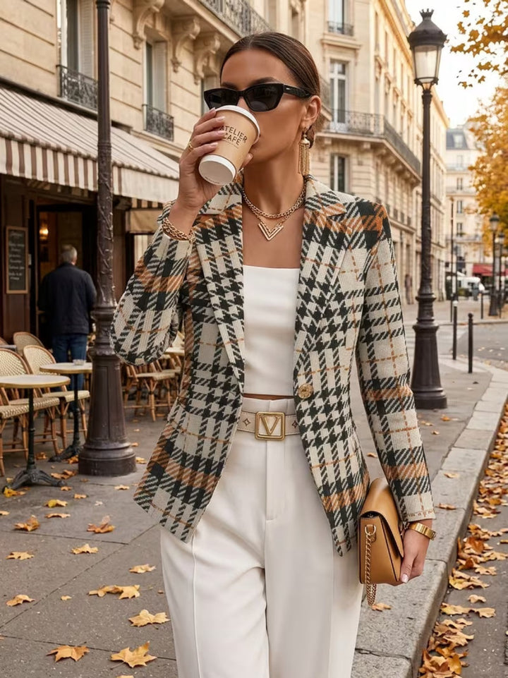 Ghislaine Houndstooth Blazer