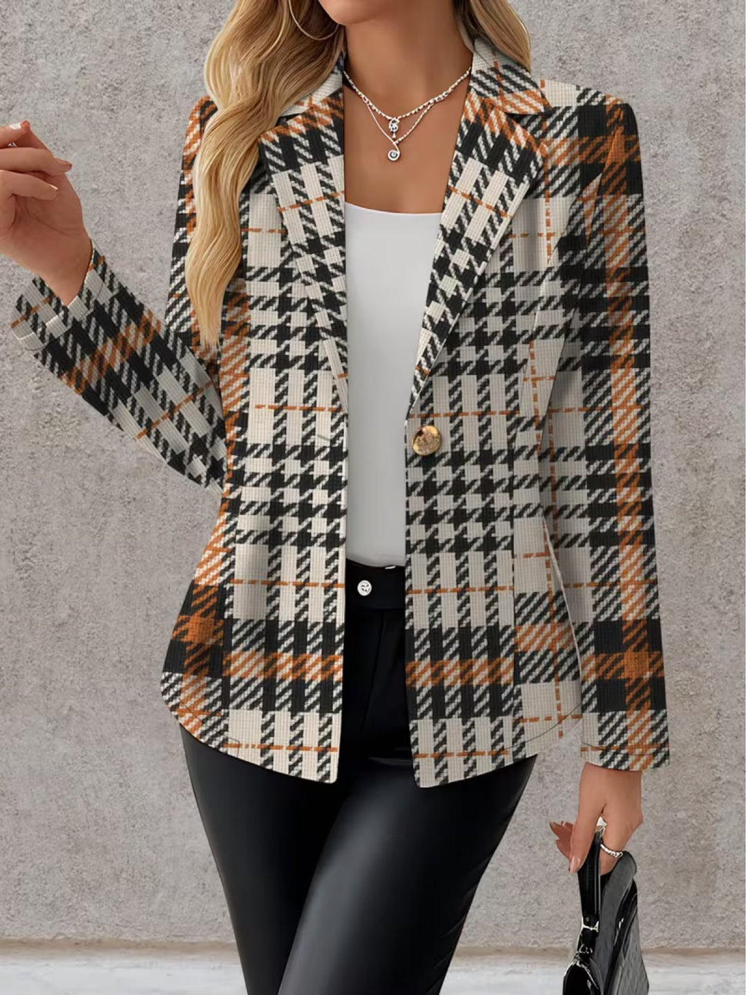 Ghislaine Houndstooth Blazer