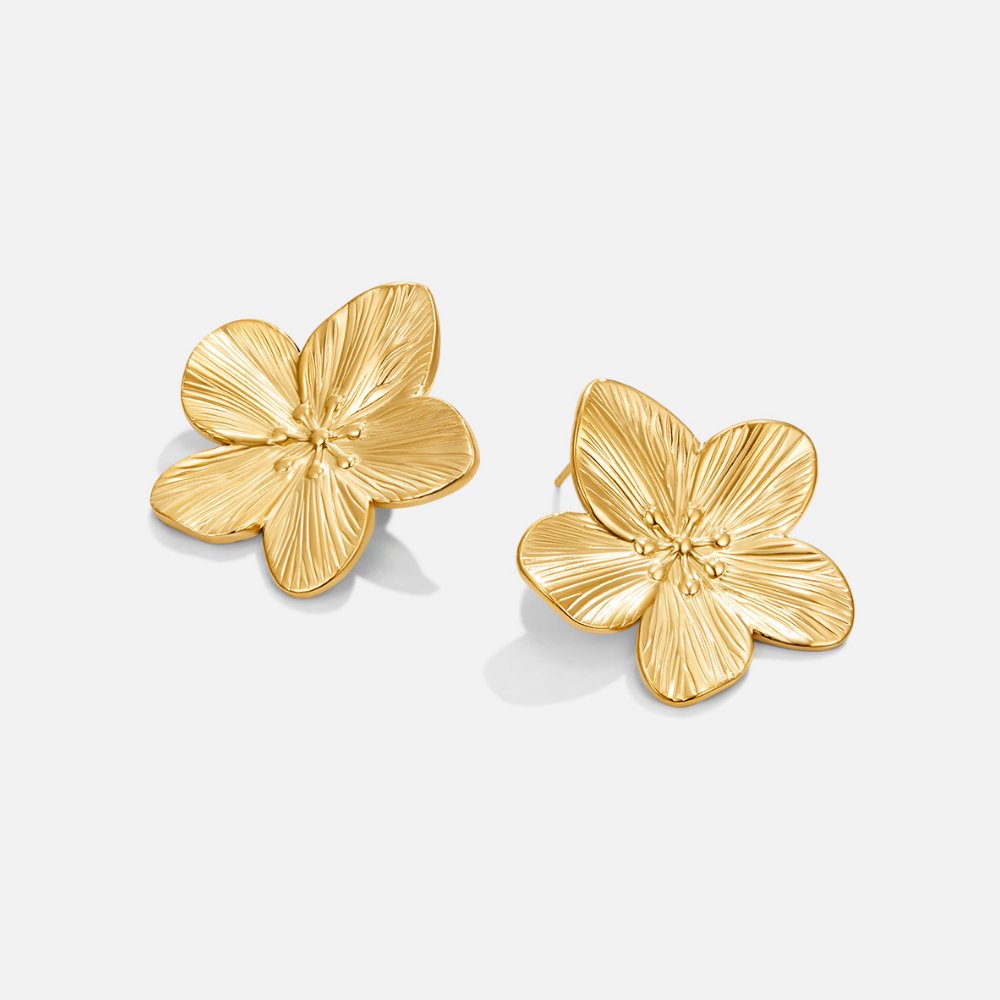 Madeleine – Floral-Shaped Golden Earrings