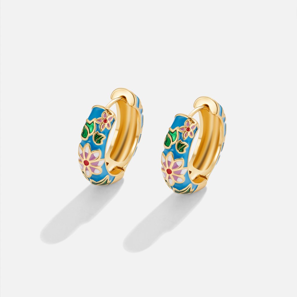 Floral Golden Hoop Earrings