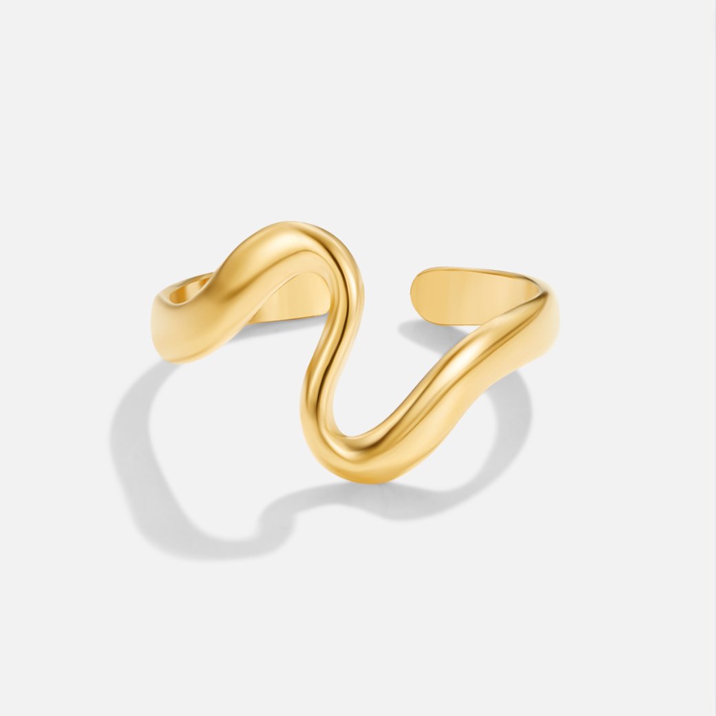 Radiant Wave Gold Ring
