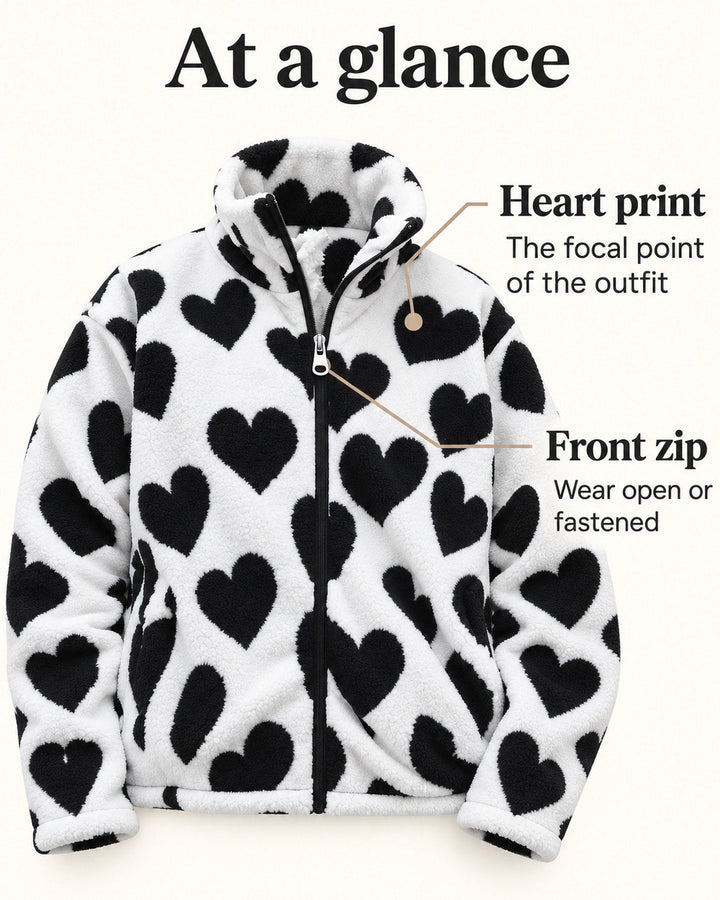 Helena | Heart Print Reversible Jacket