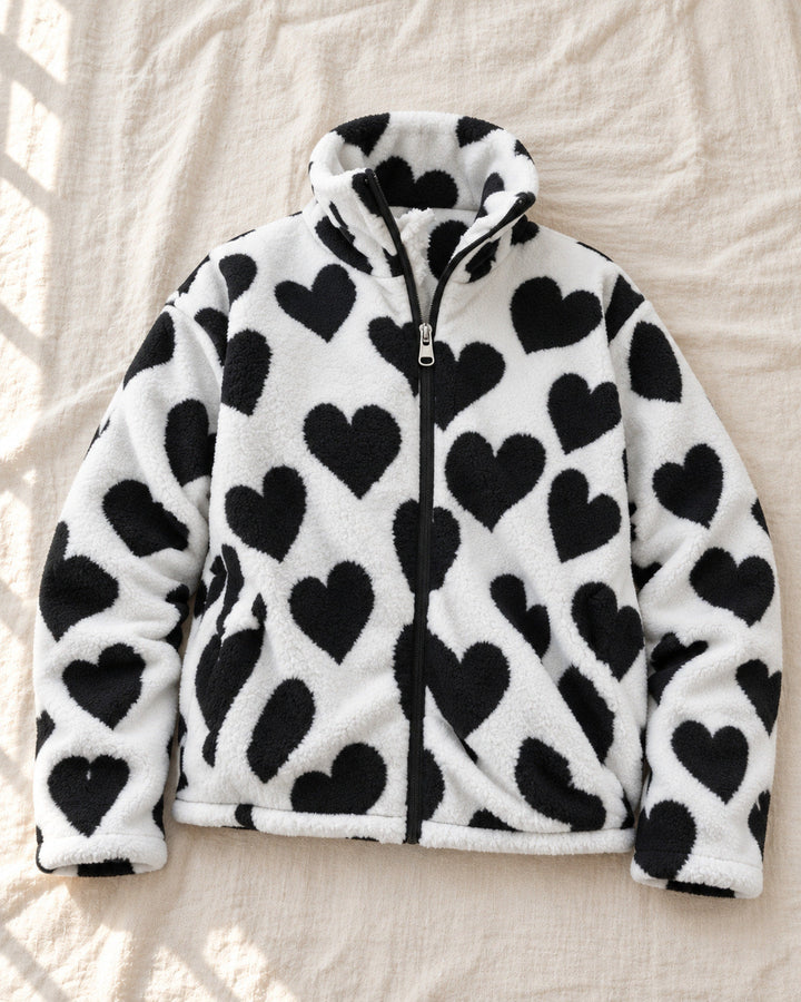 Helena | Heart Print Reversible Jacket