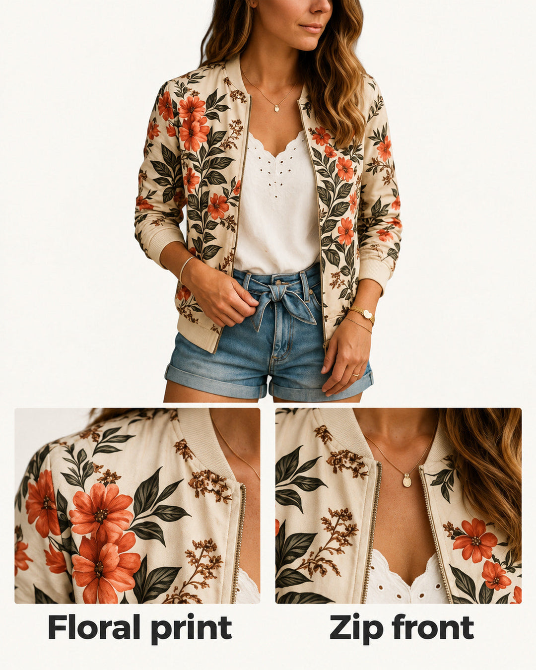 Henrietta | Floral Bomber Jacket