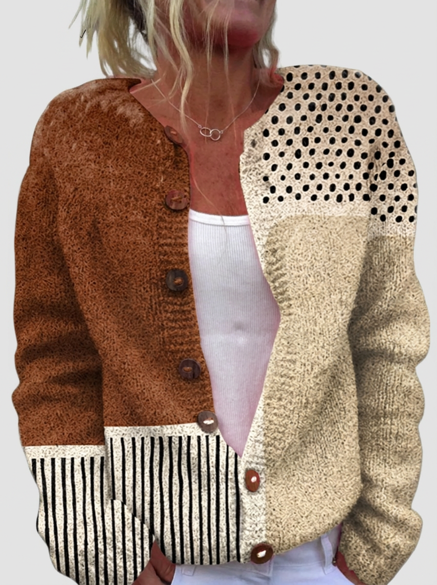 Gisela | Patchwork Look Cardigan