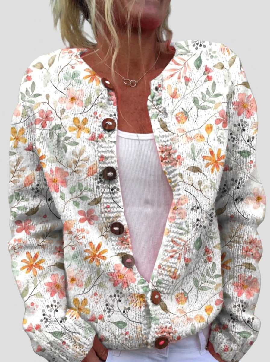 Greta | Cardigan with Floral Branches