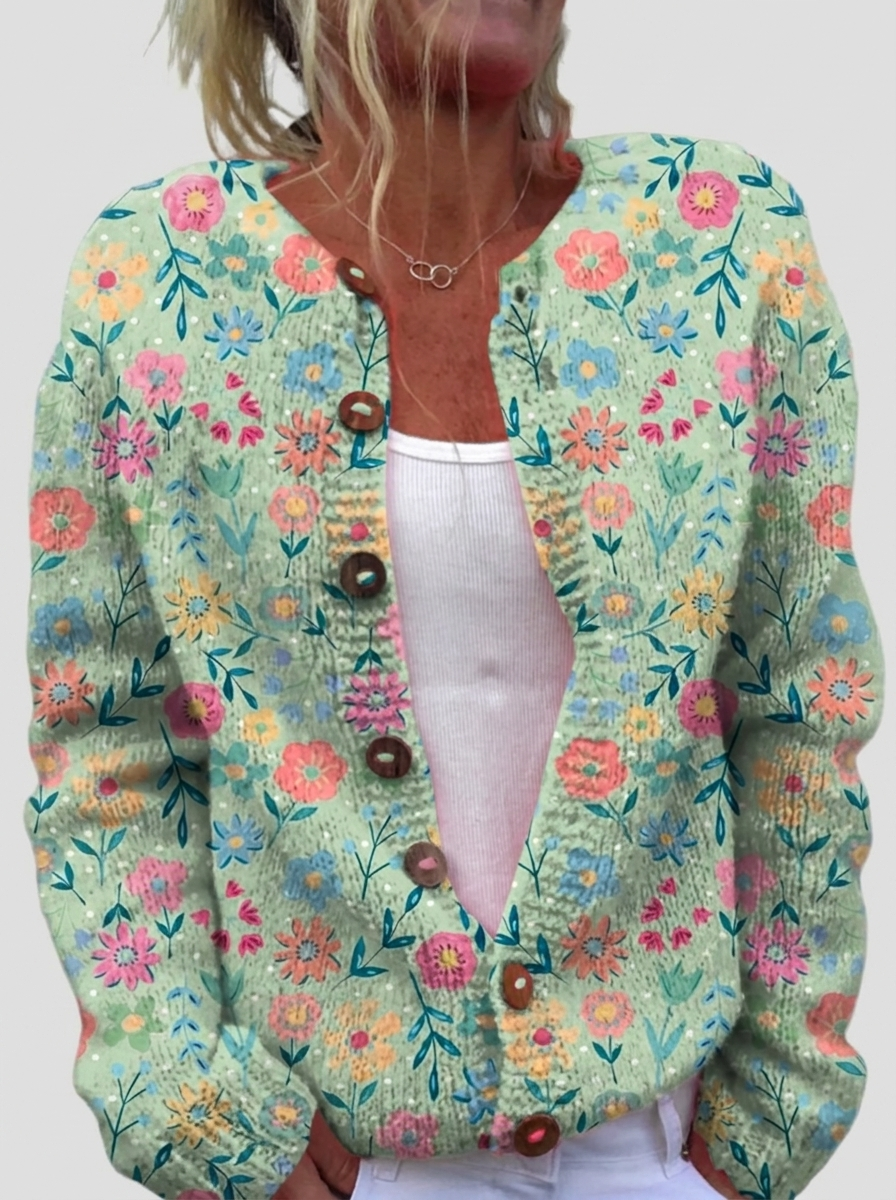 Monika | Cardigan with Delicate Flowers