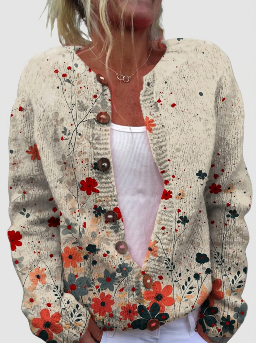 Sabrina | Cardigan with Floral Dots
