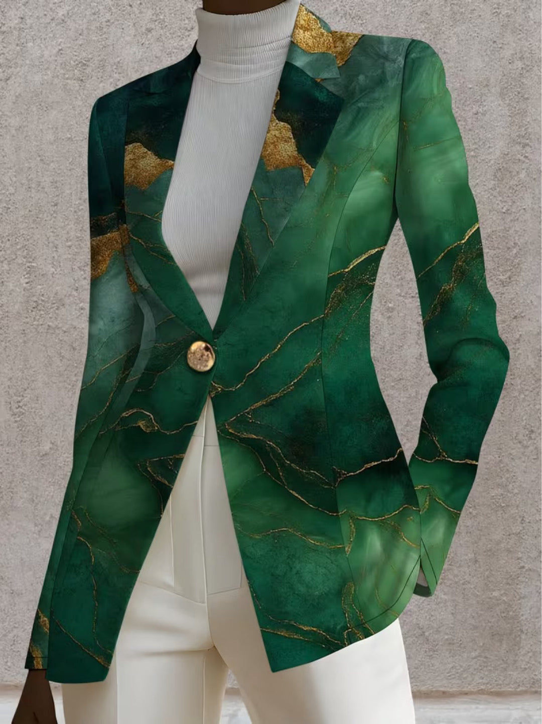 Honorine Emerald Marble Blazer