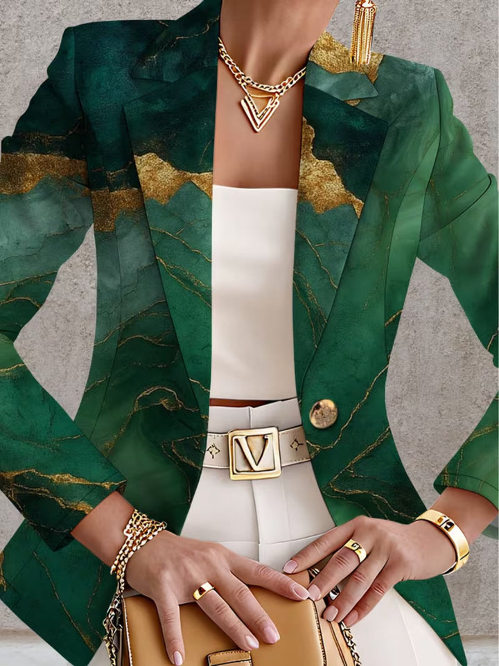 Honorine Emerald Marble Blazer