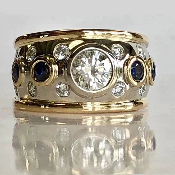 Retro Gold-Plated Ring Adorned with Zirconia