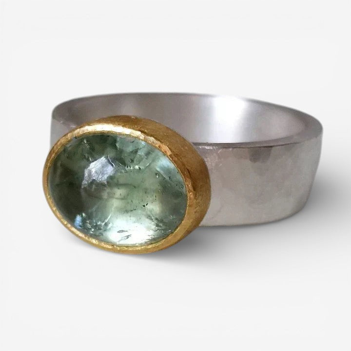 Celeste | Vintage Green Ring Featuring a Polished Stone