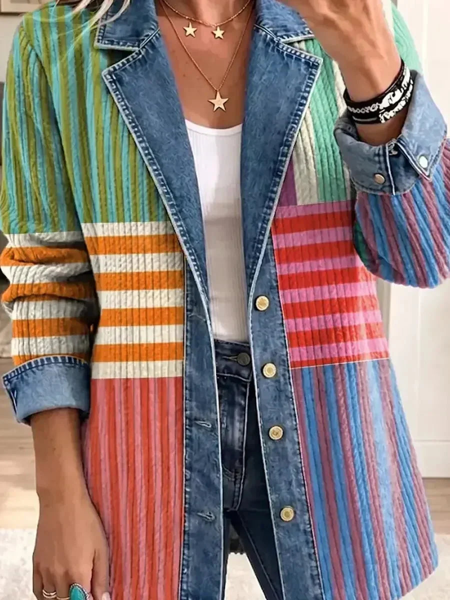 Kathinka Retro Jacket with Geometric Print - image 2