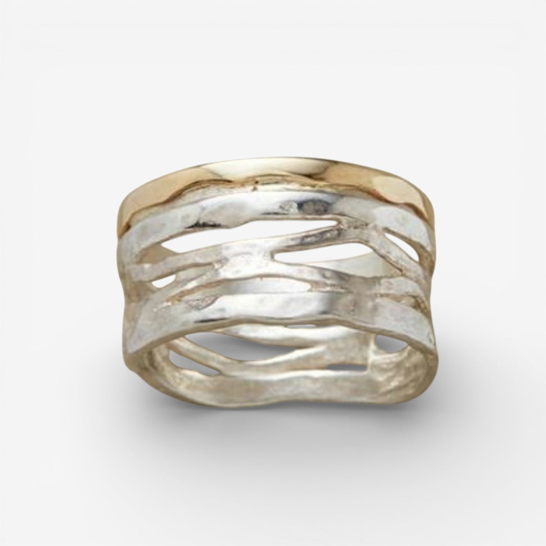 Gold and Silver Vintage Hollow Ring