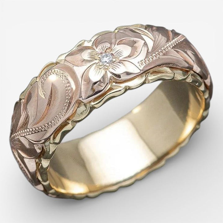 Vintage Rose Blossom Gold Ring