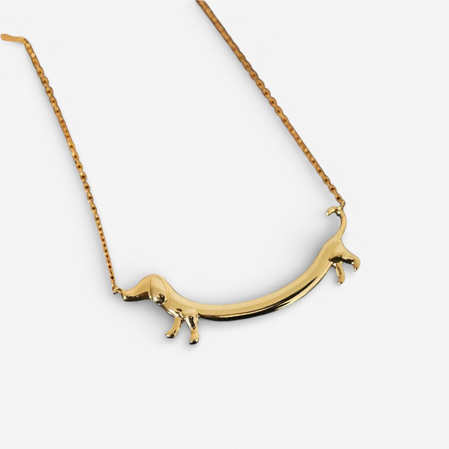 Dachshund-Inspired Gold Dog Collar