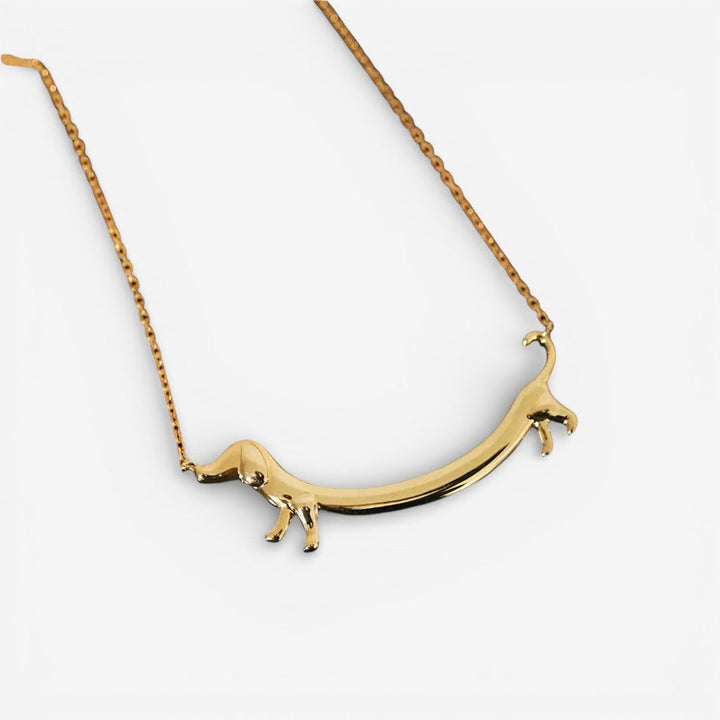Dachshund-Inspired Gold Dog Collar