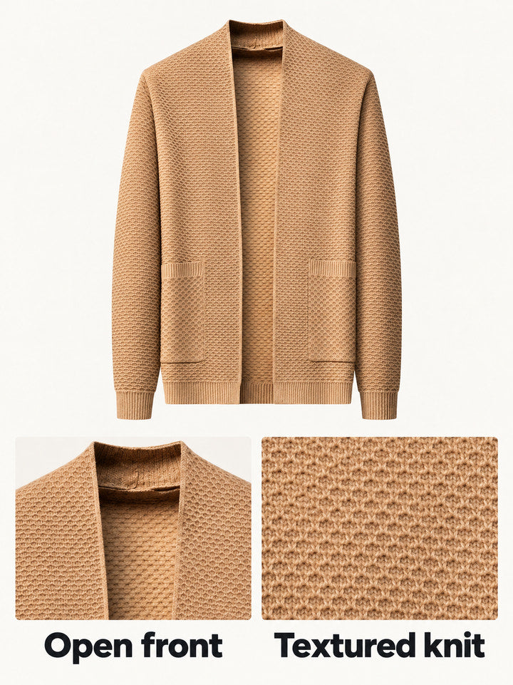 Jack | Camel Open-Front Knit Jacket