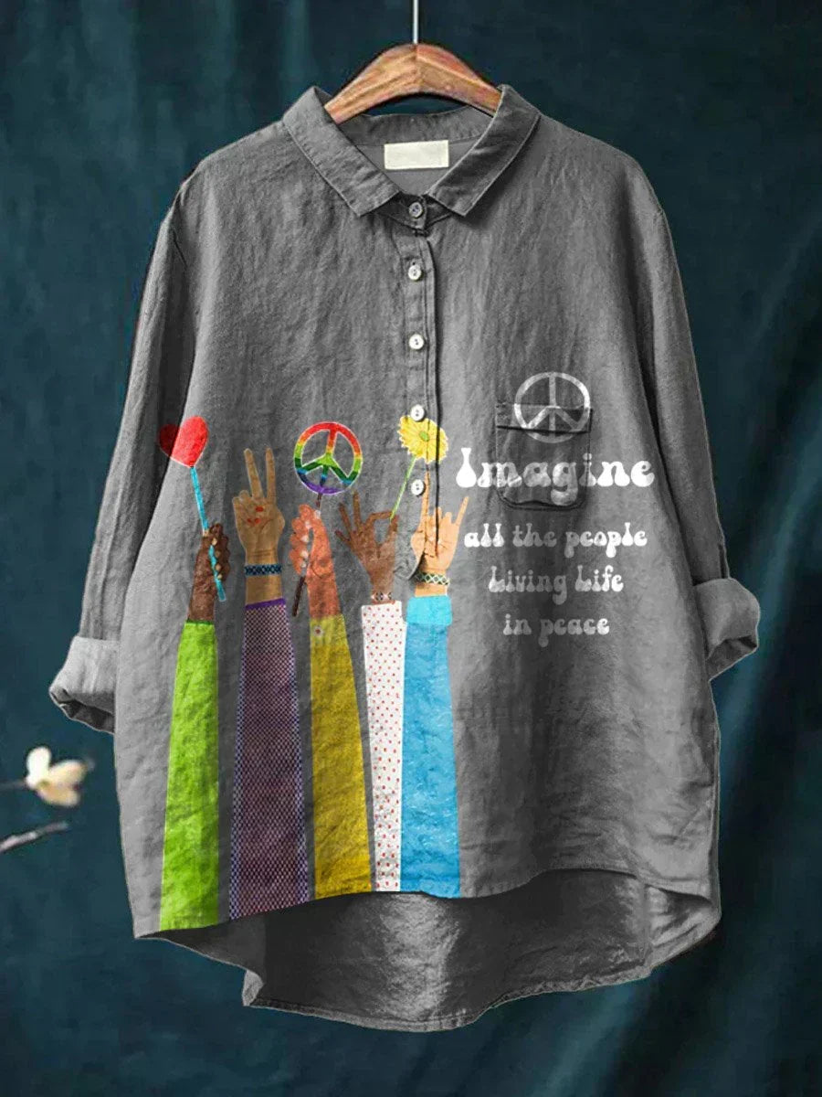 Paula | Women's Bohemian Peace Print T-Shirt