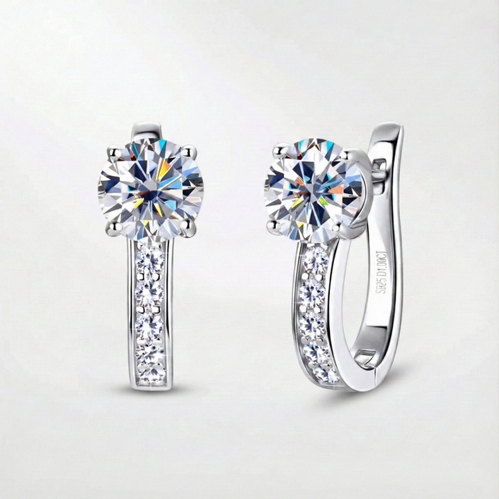 Channel-Set Moissanite Hoop Earrings