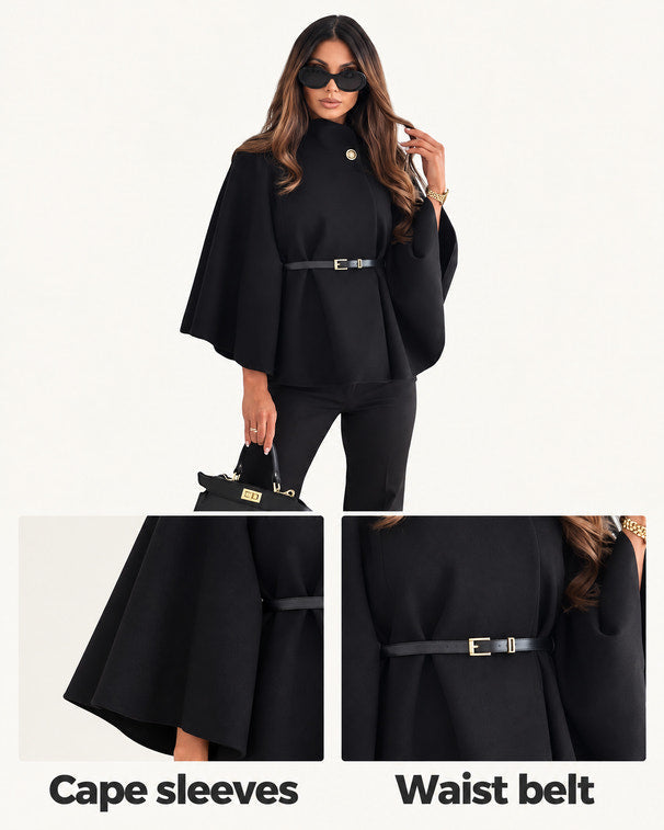 Lea | Belted Cape Jacket