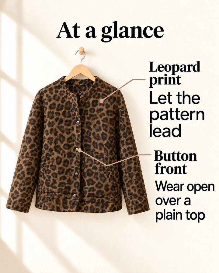 Leona | Leopard Print Bomber Jacket
