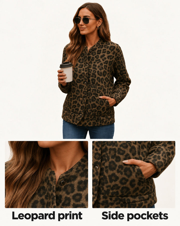 Leona | Leopard Print Bomber Jacket